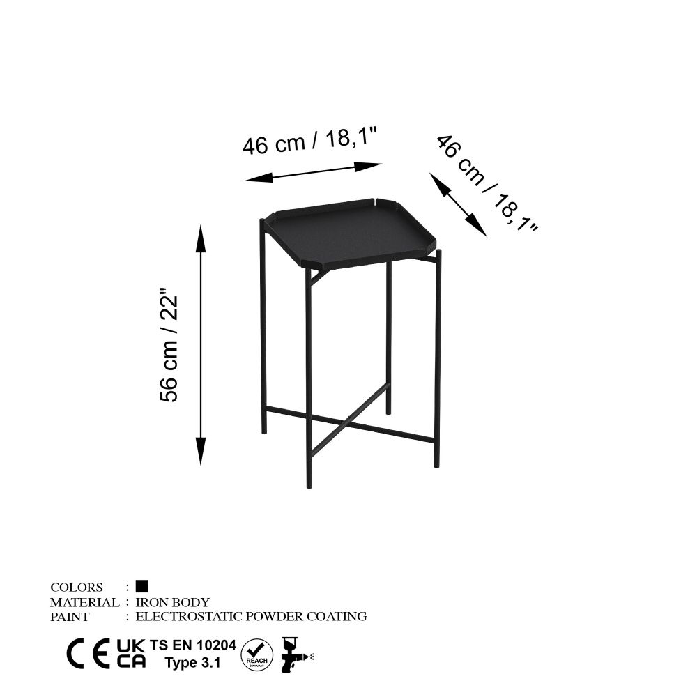 Kafa stol Shb-008 - Crni metalni stol slika 6