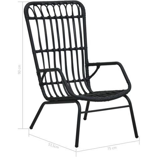 Vrtna stolica od poliratana crna slika 13