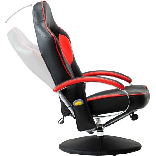 Masažna stolica s osloncem od umjetne kože crvena slika 8