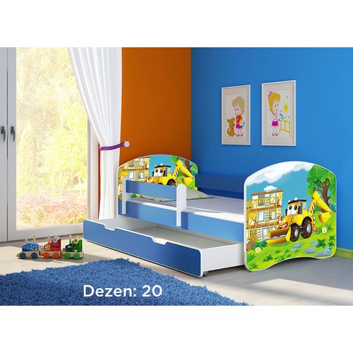 Deciji krevet ACMA II 180x80 F + dusek 6 cm BLUE20 slika 1