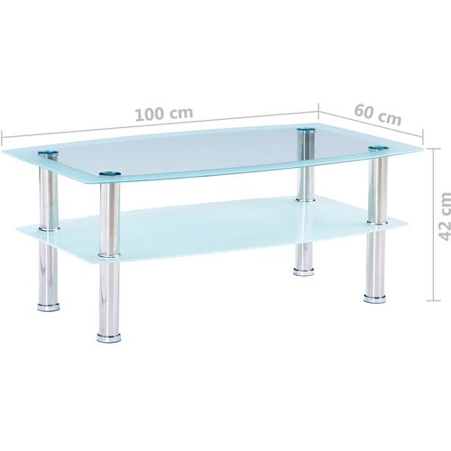 Stolić za kavu bijeli 100 x 60 x 42 cm od kaljenog stakla slika 8
