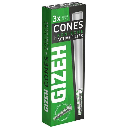 GIZEH Cones KING SIZE Conical Tubes Active Carbon Filter kutija-30 kom slika 2