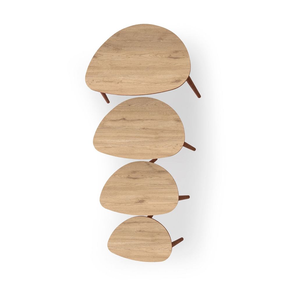 Nesting Table Nora - Set od 4 komada u boji hrasta slika 6