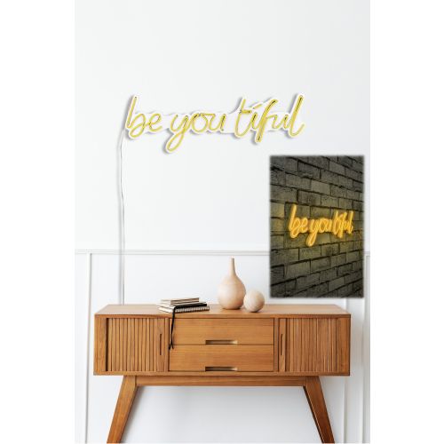 Wallity Ukrasna plastična LED rasvjeta, Be you tiful - Yellow slika 3