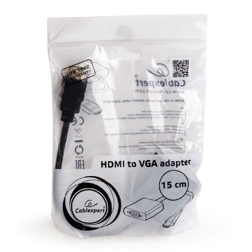 Gembird A-HDMI-VGA-03 VIDEO Adapter HDMI to VGA HD15, M/F + Audio on Cable, Black slika 4