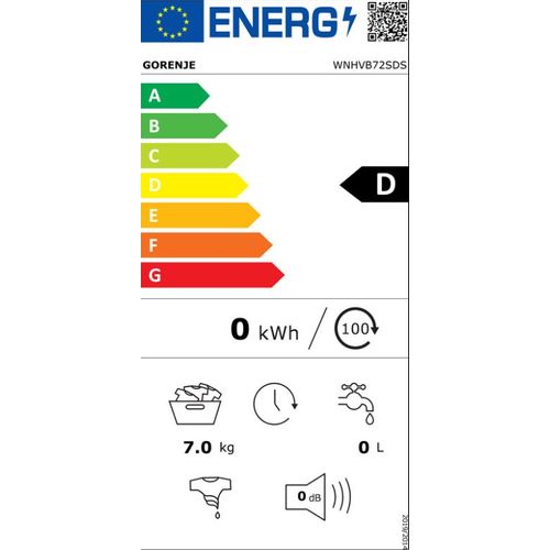 Gorenje WNHVB72SDS Veš mašina, 7 kg, 1200 rpm, SteamTech, Dubina 46 cm slika 5