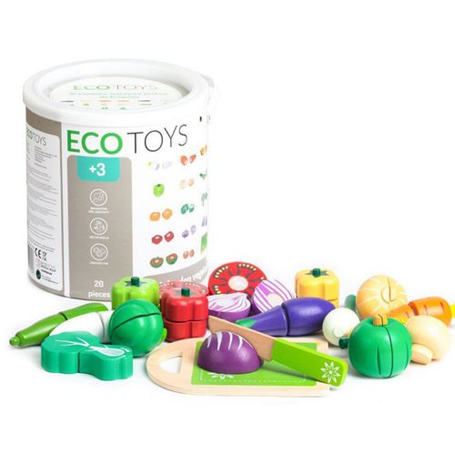 Eco Toys Set Od 20 Delova Drveno Povrće slika 4