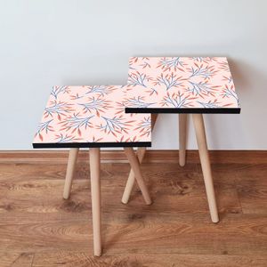 Nesting stolovi 2Shp169 - (2 komada) - boje: losos, mornarsko plava