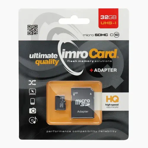 IMRO microSD memorijska kartica 32GB 100MB/s klasa 10 UHS I sa SD adapterom slika 1