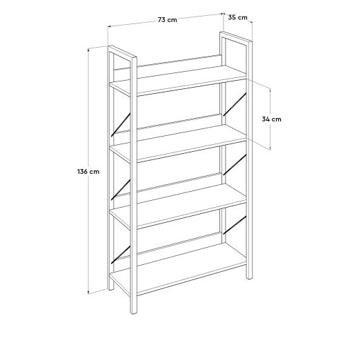 Woody Fashion Polica za knjige, Orah, KTP-840-OO-1 slika 5