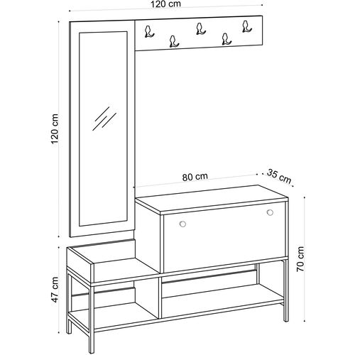 Nonso - Sapphire Oak Sapphire Oak Shoe Cabinet slika 5