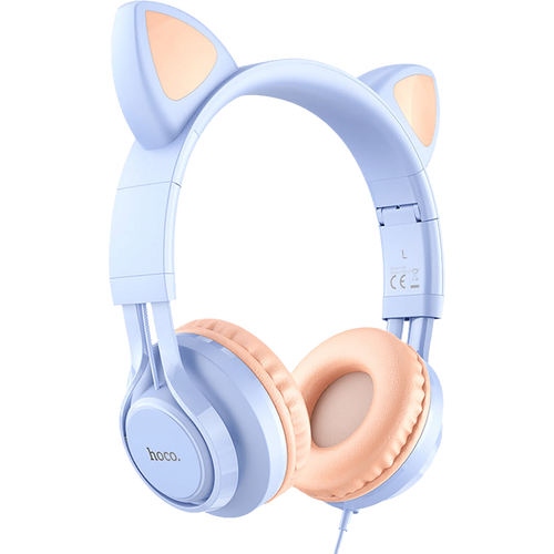 hoco. Slušalice sa mikrofonom, 3.5mm utikač, 1.2m kabel - W36 slušalice Mačje uši,Dream Blue slika 1