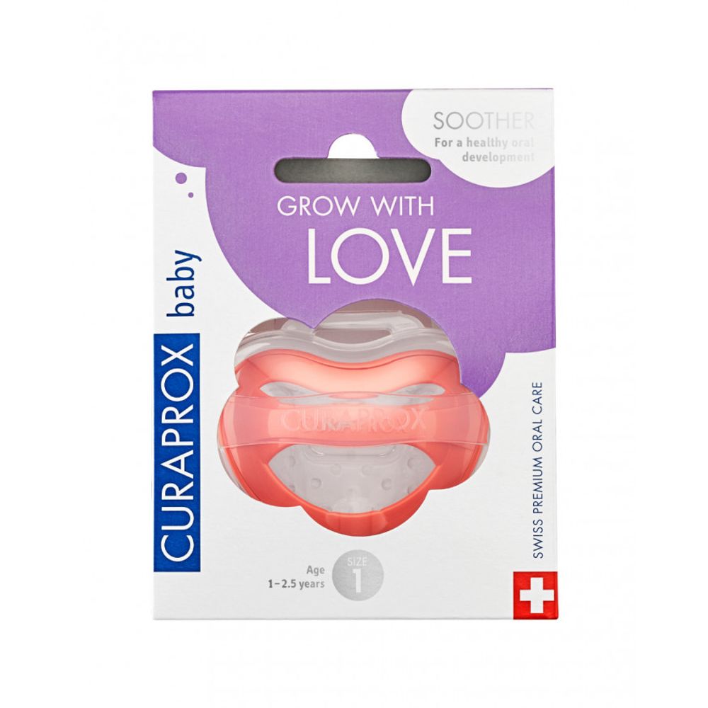 Curaprox Baby Ortodontska duda varalica V1 7-18mj (7-10kg) - Single Koral slika 4