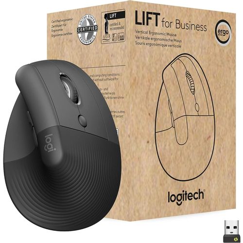 Bežični vertikalni miš Logitech Lift za poslovne korisnike, grafitni OEM slika 6