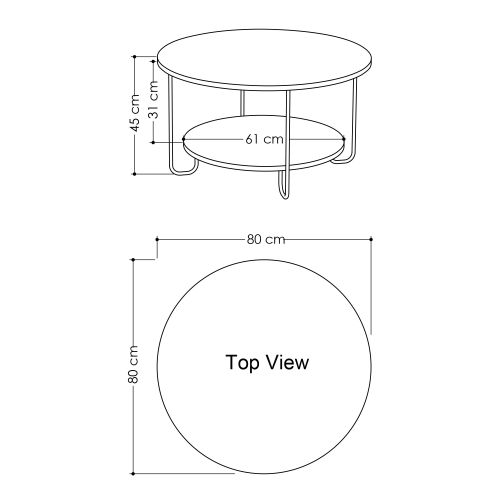 Woody Fashion Stolić za kavu, Bijela boja, Corro Coffee Table - White slika 3