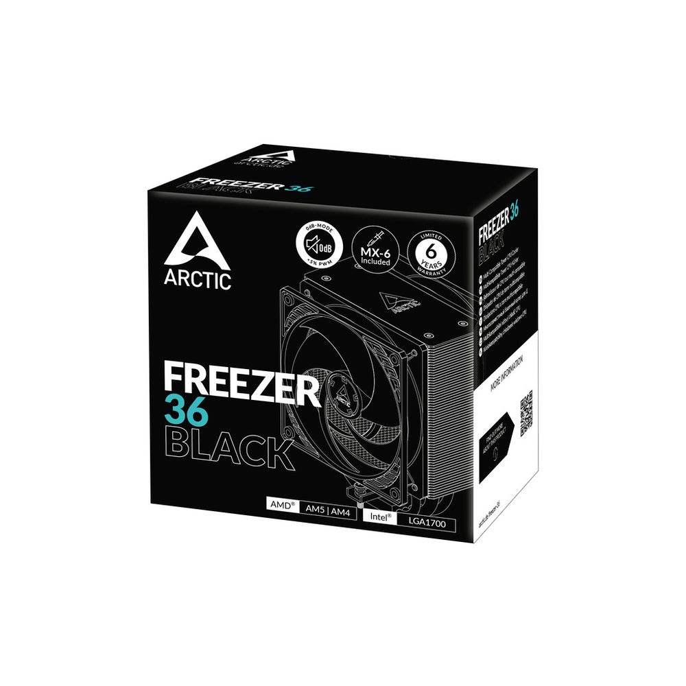 Arctic Freezer 36 Black, CPU cooler, 1700, AM4, AM5 slika 4