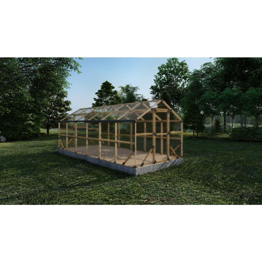 Drveni plastenik CASA XXL 2.6m x 6m, polykarbonat 4mm slika 4