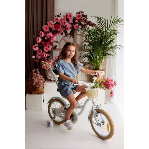 Dječji bicikl guralica Flower 16" bijeli slika 7