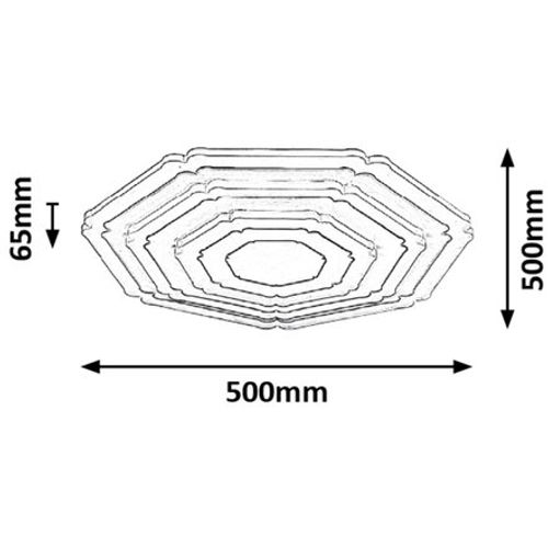 Rabalux Taneli plafonjera LED 41W 3000K-6500K sedmougao slika 8