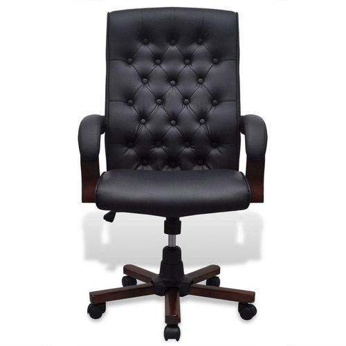 Chesterfield uredska stolica od umjetne kože, crna slika 7