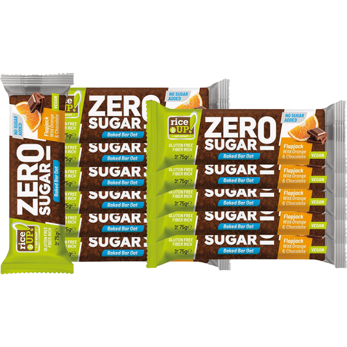 Rice Up Zero sugar - Zobena pločica s divljom narančom i čokoladom bez glutena i dodanog šećera x 12 komada XXL slika 1