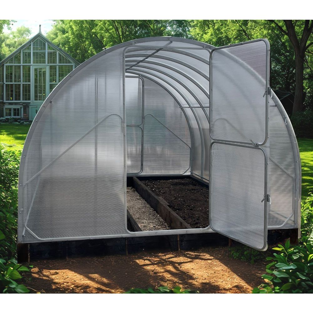 Metalni plastenik GAUDI 3.14m x 12m, razmak 1m, polykarbonat 4mm slika 3