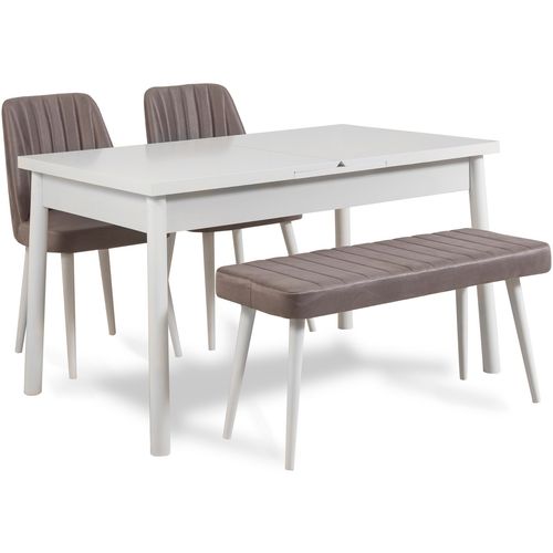 Woody Fashion Set stolova i stolica (5 komada), Bijela boja Sivo, Santiago 0701 - 1 B slika 2
