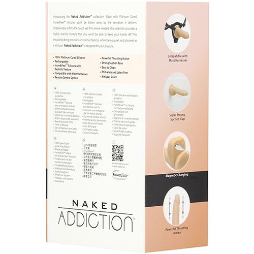 Potisni dildo daljinskim upravljačem Naked Addiction, 16,5 cm Vanilla slika 11