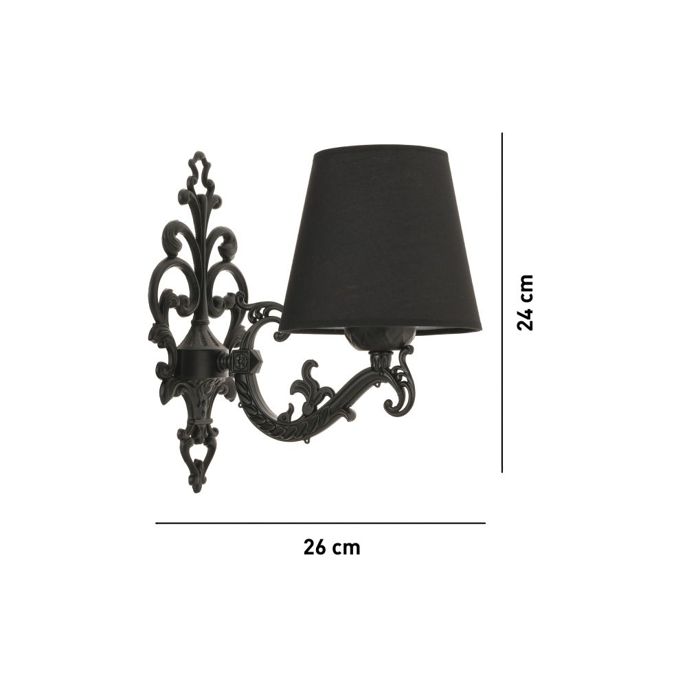 Claire - Crna Zidna Lampa slika 4