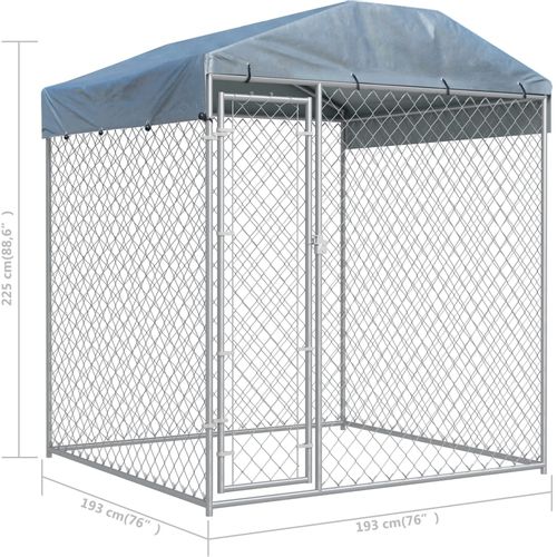 Vanjski kavez za pse s nadstrešnicom 193x193x225 cm slika 14