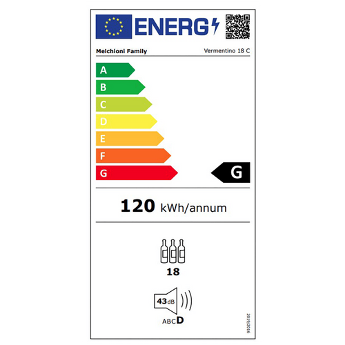 Melchioni Family rashladna vinska vitrina, zapremina 50 lit - Vermentino 18 C slika 3