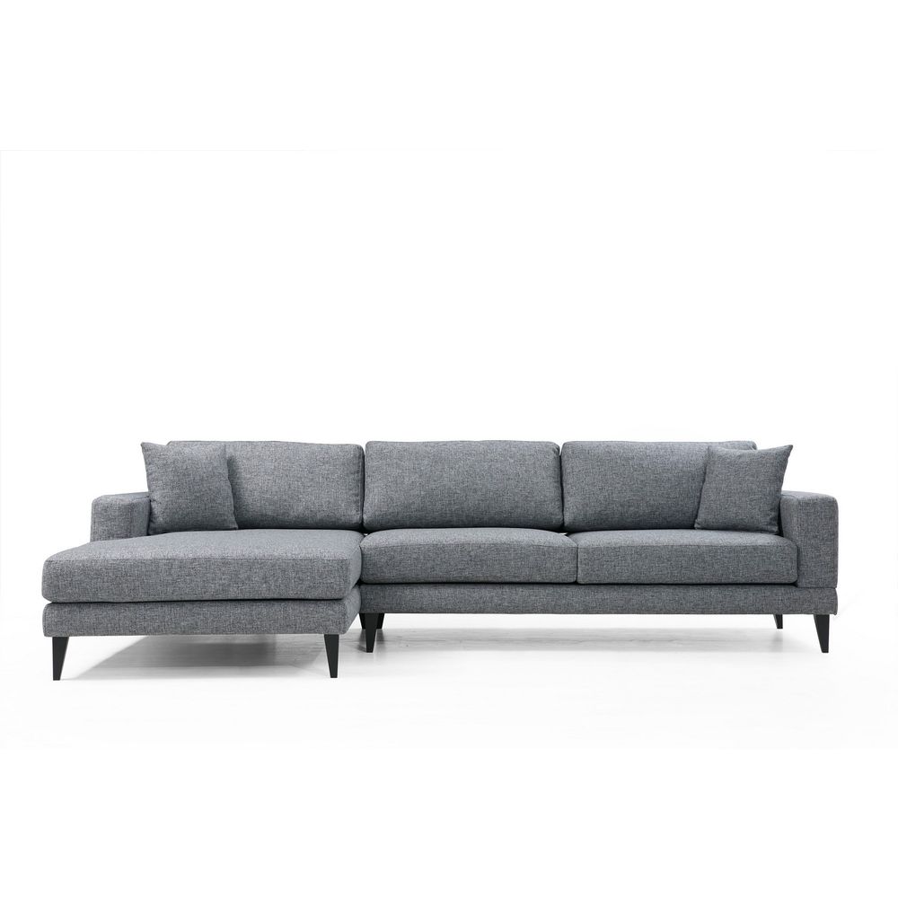 Nordijska Lijeva Kutna Sofa na Razvlačenje u Tamno Sivoj Boji slika 4