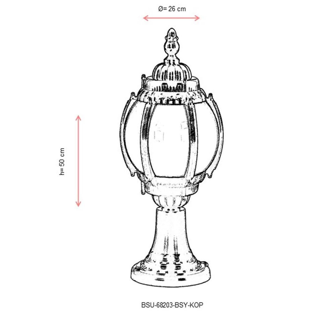 Vanjska zidna lampa u crno-bijeloj boji BSU-68203-BSY-KOP slika 3