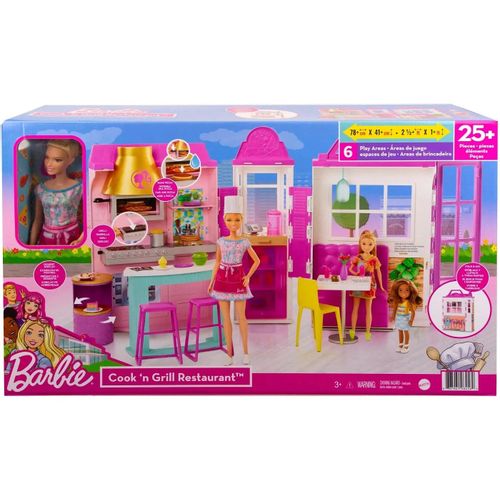 Barbie restoran set za igru kuhanja i roštilj s lutkom slika 2