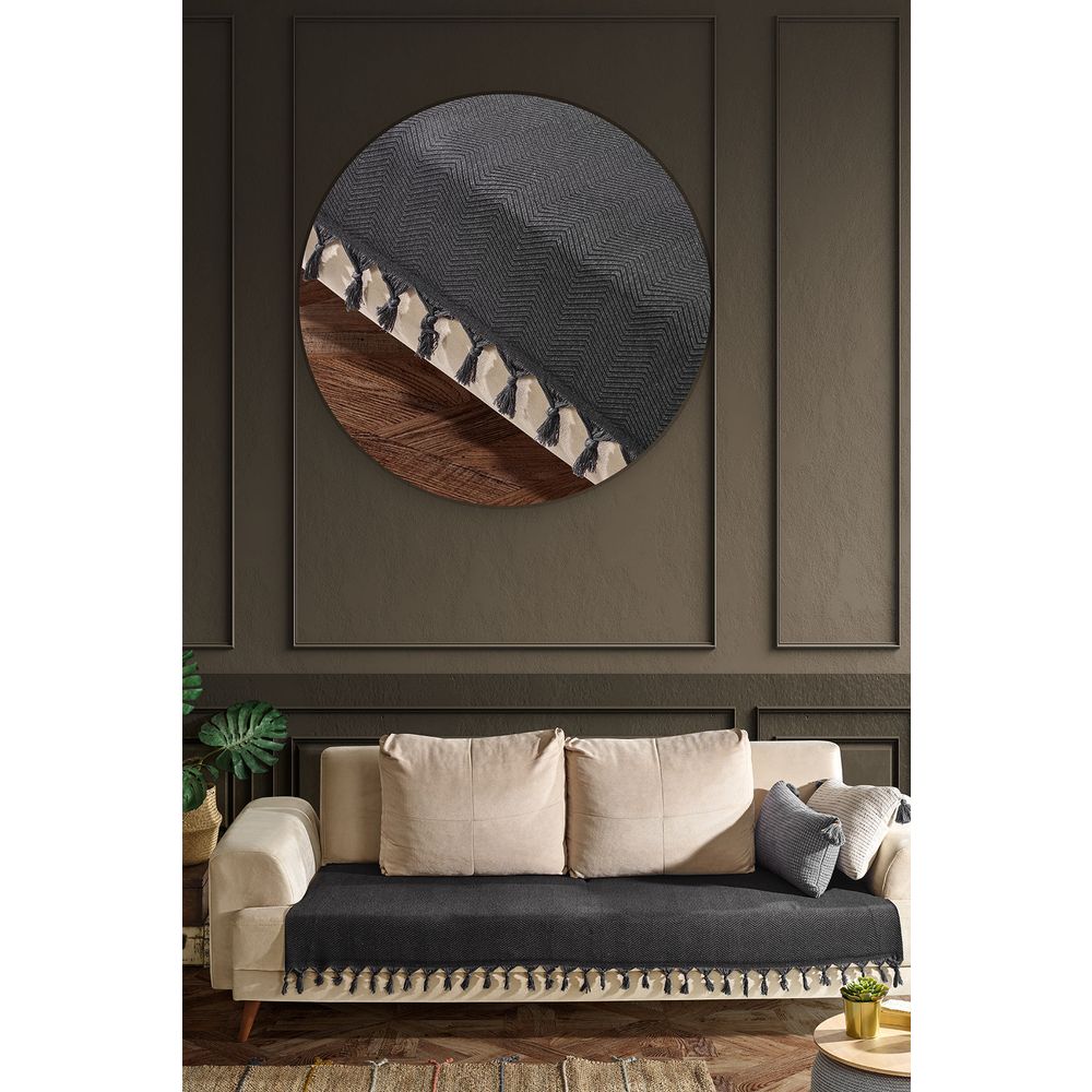 Navlaka za Sofu Woven Cozy - Tamno Siva slika 1