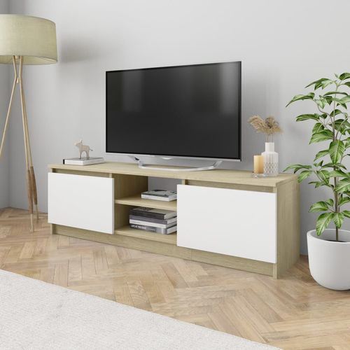 TV ormarić od iverice bijeli i boja hrasta 120 x 30 x 35,5 cm slika 14