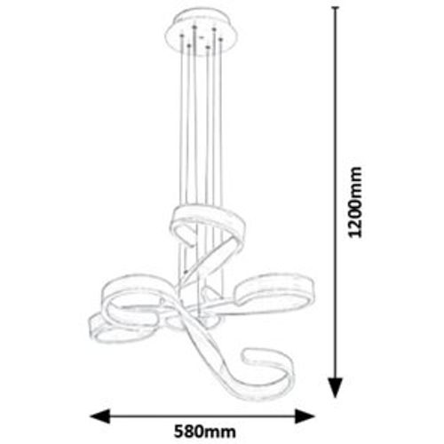 Rabalux Jayden visilica, mat bela, LED 3X8W slika 6