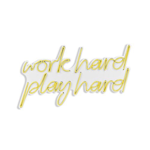 Wallity Work Hard Play Hard - Žuto dekorativno plastično LED osvetljenje slika 6