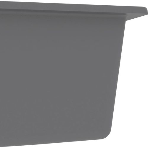 Kuhinjski sudoper s dvije kadice sivi granitni slika 34