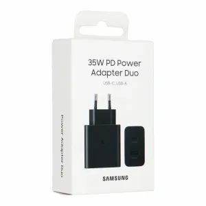 Originalni Samsung brzi punjač EP-TA220NBEGEU 1x USB C 1x USB A 3A 35W crni