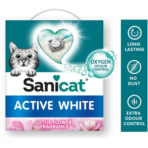 Sanicat Pijesak za mačke Active White, grudajući, miris lotus, 10 L slika 2