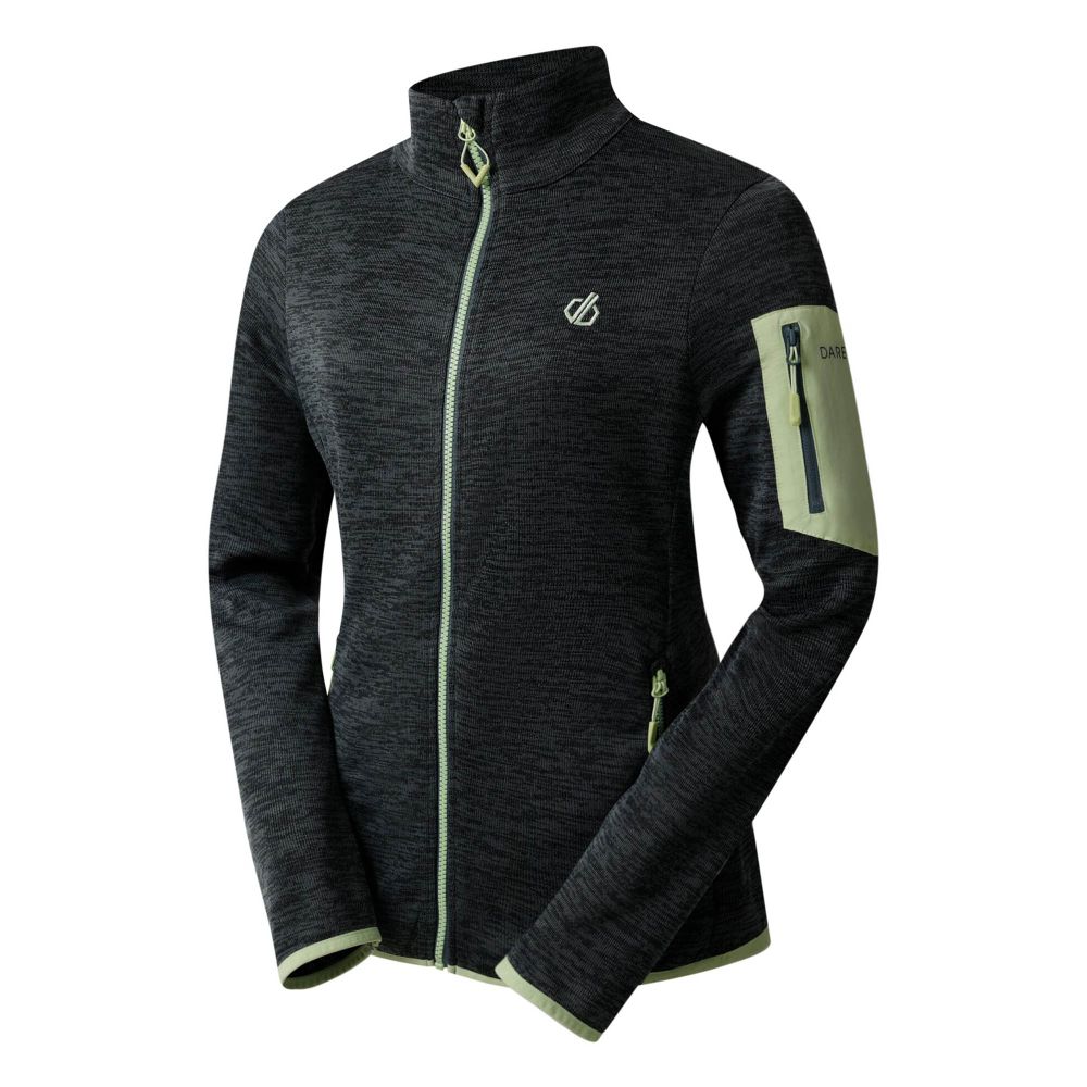 Dare2B Ženski duks na kopčanje Torrek Fleece, Storm Water/Blue Fluorescent Green slika 2