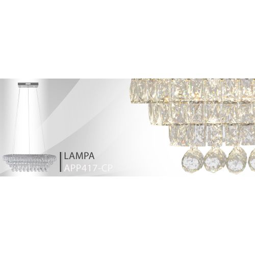 TOOLIGHT viseća stropna svjetiljka Crystal LED 102W Daljinski upravljač APP417-CP slika 20