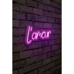 Wallity L'amour - Pink Pink Dekorativno Plastično LED Osvetljenje