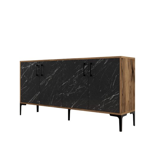 Woody Fashion Komoda, Kiev 160 - Walnut, Black Marble slika 6