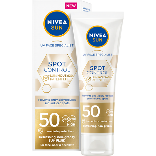 NIVEA SUN luminous spot control fluid za zaštitu kože lica od sunca SPF 50 40 ml slika 2