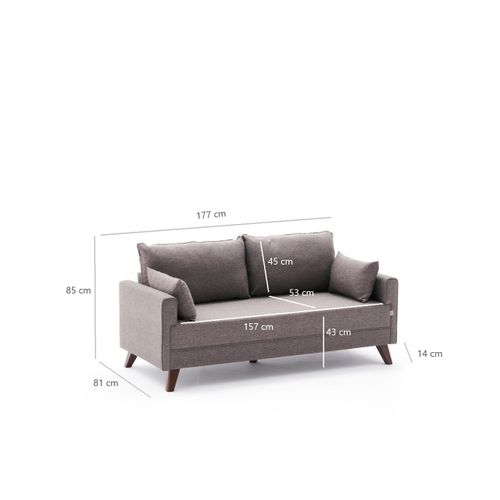 Atelier Del Sofa Dvosjed, Smeđa, Bella Sofa For 2 Pr - Brown slika 7