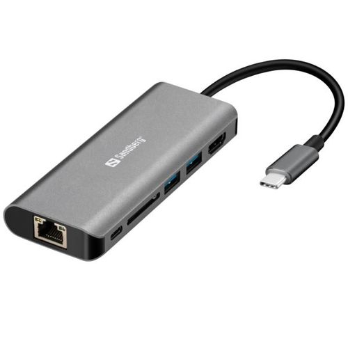 Sandberg USB-C Dock HDMI LAN SD USB,61W slika 1