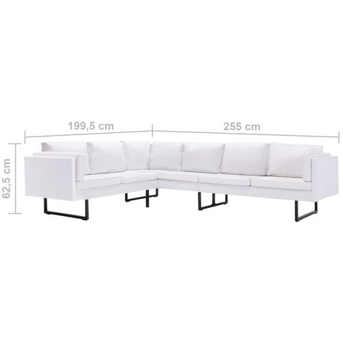 Kutna sofa od umjetne kože bijela slika 50