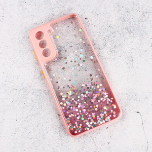 Maska Frame Glitter za Samsung G991B Galaxy S21 roze